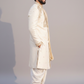 Men’s Ivory Silk Kurta with Pattu Pancha & Angavastram | Ayodhya Mandir Elegance Embroidery Wedding Set