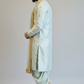 Vaikunta Blue Pattu Pancha Set for Men with Gold Embroidery – Premium Wedding & Traditional Ethnic Wear