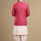 Men’s Festive Rose Pink Embroidered Indo western Jacket Set