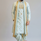 Vaikunta Blue Pattu Pancha Set for Men with Gold Embroidery – Premium Wedding & Traditional Ethnic Wear