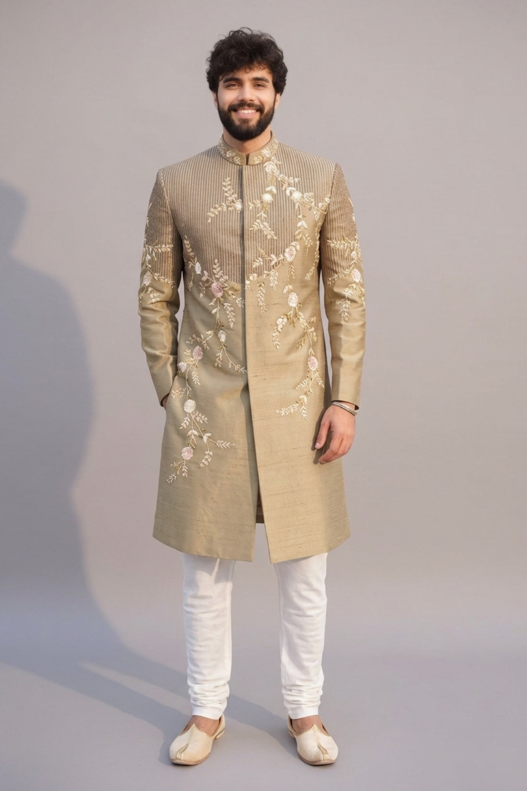 Hand crafted gold sherwani