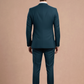 3 piece suit teal blue Terylene–Rayon fabric.