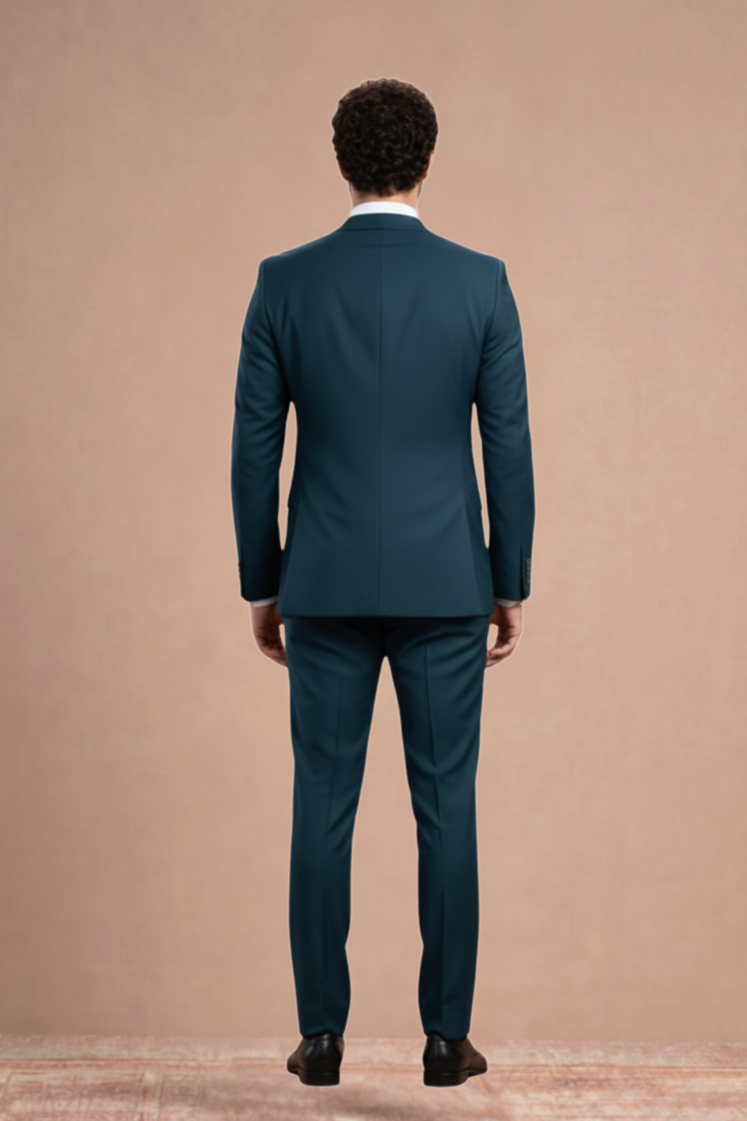 3 piece suit teal blue Terylene–Rayon fabric.