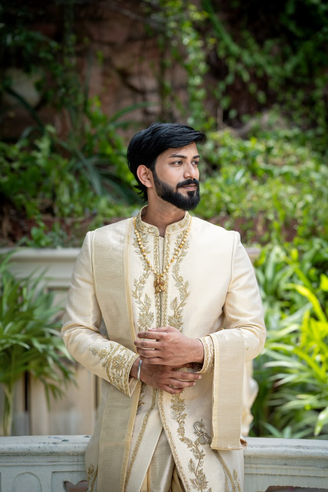 Veena Sherwani | Premium Ivory Wedding Sherwani for Groom
