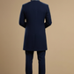Navy Blue Designer Indo-Western Sherwani with Floral Embroidery