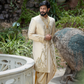 Veena Sherwani | Premium Ivory Wedding Sherwani for Groom