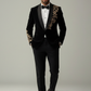 Black Velvet 2 piece  Tuxedo with golden zardosi embroidery