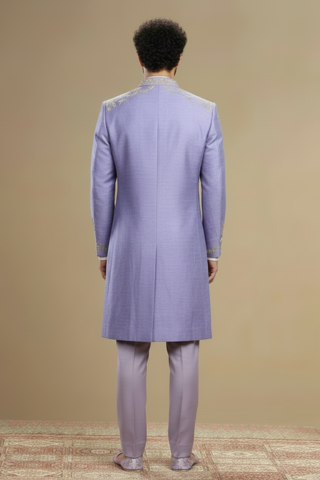 Men’s Luxury Lavender Indo-Western Jacket & Trouser Set