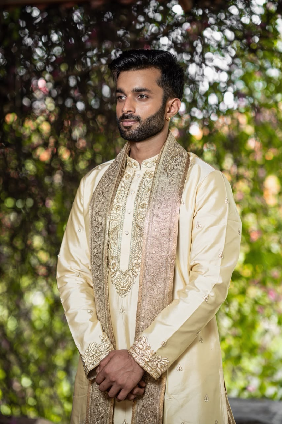 Airavata Pattu Pancha Set for Men | Luxury Wedding Dhoti with Stole | Traditional Indian Groom Wear