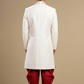 Classic Ivory Sherwani with Hand Embroidery and Red Churidar