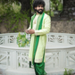 Emerald Heritage Kurta, Dhoti & Stole Set | Premium Embroidered Men's Wedding & Festive Ethnic Wear