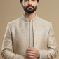 Classic Beige Hand-Embroidered Wedding Indo-western