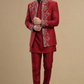 Classic Maroon Indo-Western Sherwani with Traditional Motifs