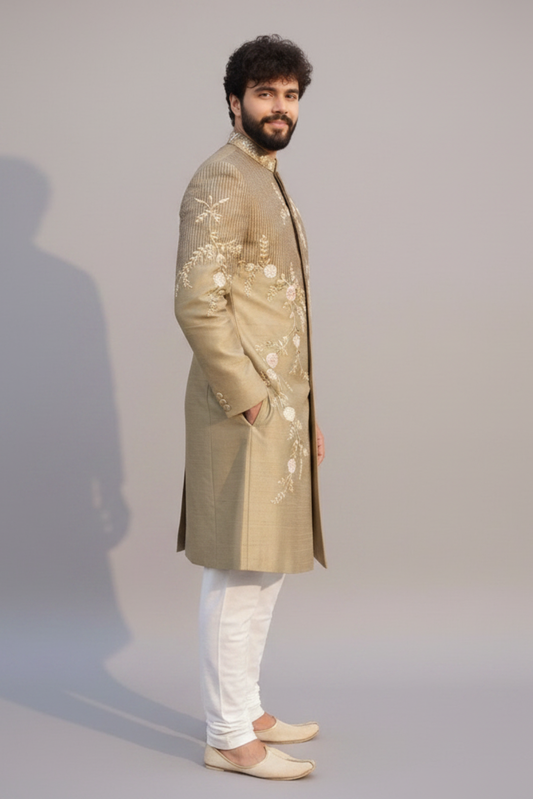 Hand crafted gold sherwani
