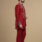 Classic Maroon Indo-Western Sherwani with Traditional Motifs