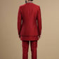 Classic Maroon Indo-Western Sherwani with Traditional Motifs