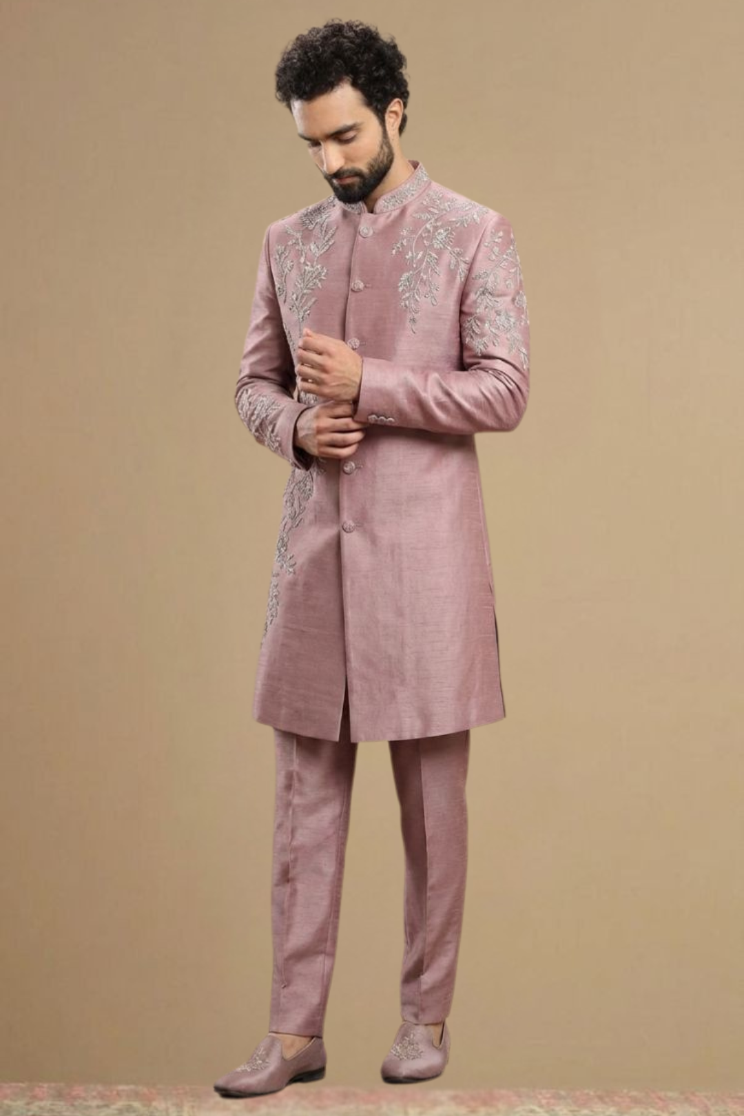 Elegant Pink Sherwani for Wedding & Festive Wear