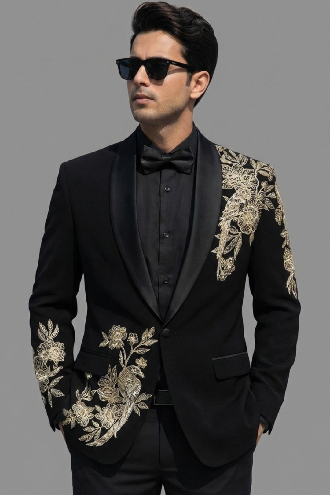 Black Italian Wool Creep Tuxedo