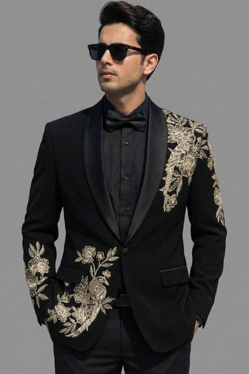 Black Italian Wool Creep Tuxedo