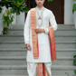 Swarna Sparsha Kurta, Dhoti & Stole Set | Premium Embroidered Men's Wedding & Festive Ethnic Wear