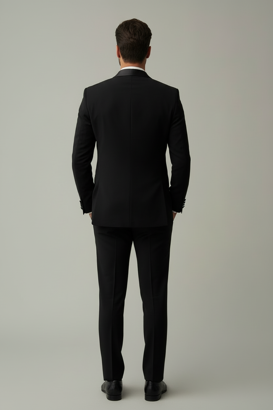 Black Floral embroidered Tuxedo with Trousers