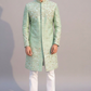 Green colour embroidered designer sherwani