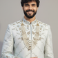 Dual ombrey  pure raw silk sherwani