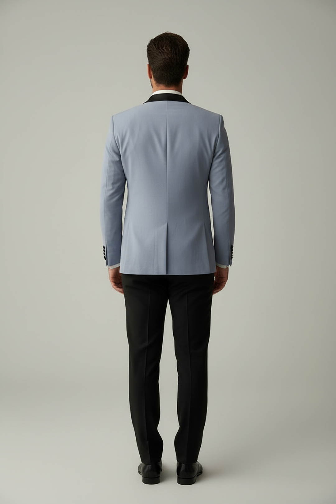 Grey Floral embroidered Tuxedo with Trousers