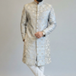Light grey heavy maggam work sherwani