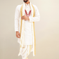 White Plain Pure Pattu Kurta Set