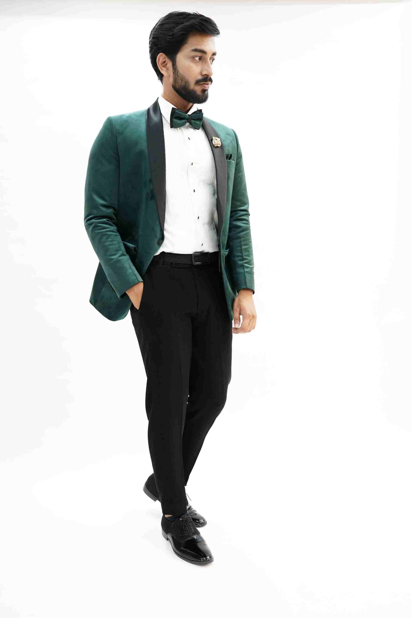 Bottle Green Suede Classic Tuxedo