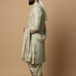 Mint Green Floral Sherwani with Dhoti Set for Men – Royal Wedding & Groom Wear