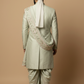 Mint Green Floral Sherwani with Dhoti Set for Men – Royal Wedding & Groom Wear