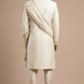 Cream Embroidered Sherwani for Men with Dupatta – Royal Wedding & Groom Wear