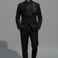 Black Italian Wool-crepe Peak lapel 2-piece tuxedo