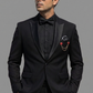 Black Italian Wool-crepe Peak lapel 2-piece tuxedo