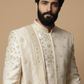 Ivory Embroidered Sherwani for Men with Dupatta – Luxury Wedding & Groom Wear