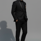 Black Italian Wool-crepe Peak lapel 2-piece tuxedo