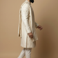 Ivory Embroidered Sherwani for Men with Dupatta – Luxury Wedding & Groom Wear