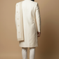 Ivory Embroidered Sherwani for Men with Dupatta – Luxury Wedding & Groom Wear