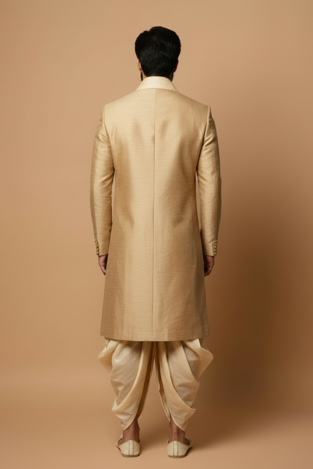 Gold Traditional Sherwani with Dhoti Set for Men – Royal Wedding & Groom Wear