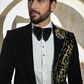 Black Velvet Leopard Textured Tuxedo