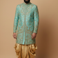 Men’s Sea Green Heavy Embroidered Sherwani Set – Royal Designer Wedding Wear