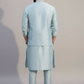 Sky Blue Embroidered Nehru Jacket Kurta Set for Men – Wedding & Festive Wear