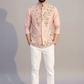 Peach Embroidered Nehru Jacket Kurta Set for Men – Wedding & Festive Wear