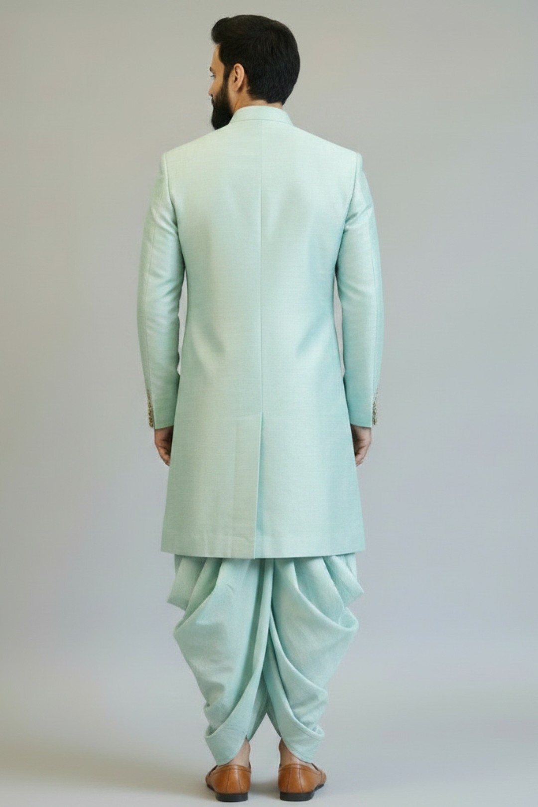 Mint Green Embroidered Sherwani for Men – Designer Wedding & Festive Ethnic Wear