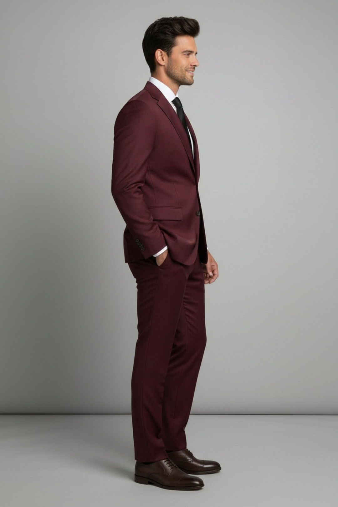 Burgundy Slim Fit Suit for Men – Premium Wedding & Formal Wear