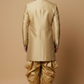 Men’s Beige Embroidered Sherwani with Green Stone Detailing – Luxury Wedding & Festive Wear