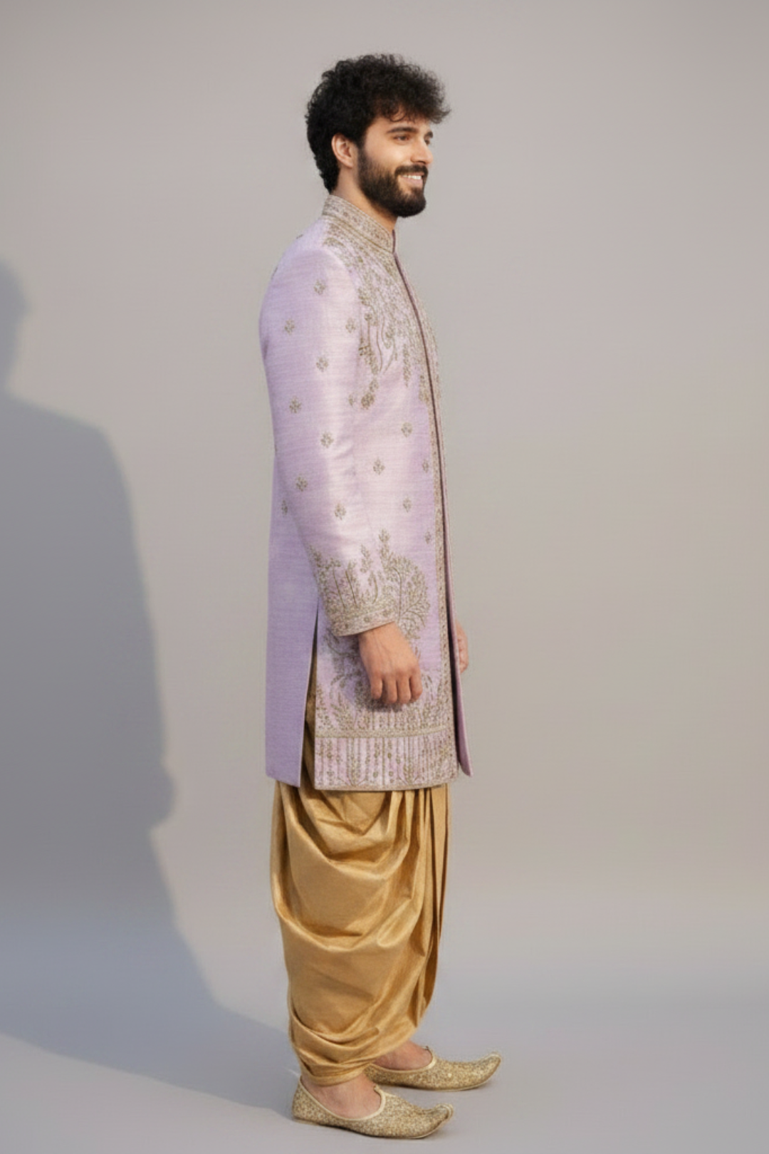 Men’s Blush Pink Embroidered Sherwani Set – Luxury Designer Wedding & Groom Wear