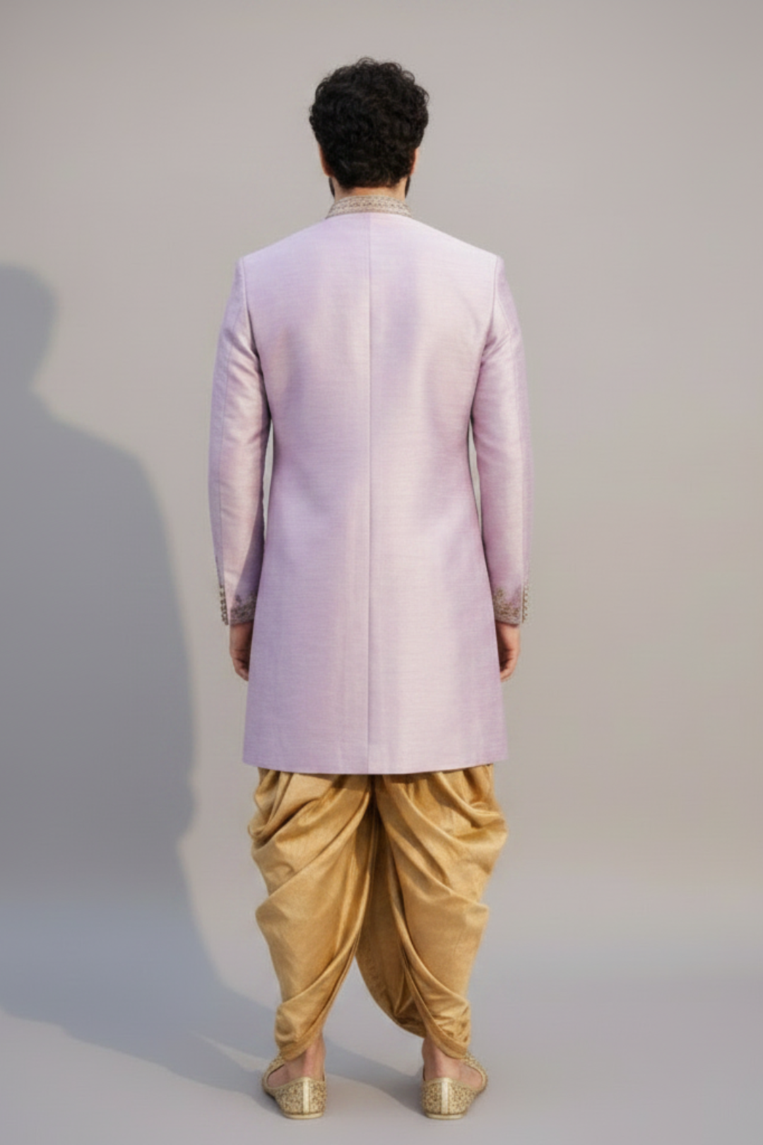 Men’s Blush Pink Embroidered Sherwani Set – Luxury Designer Wedding & Groom Wear